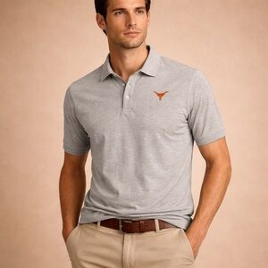 Gildan Grey Polo with Orange Longhorn Logo UT University of Texas Size M